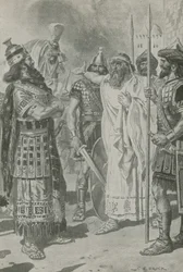 Kroisos steht im Schatten des Todes